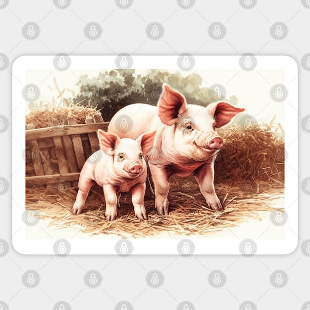 Barnyard Buddies Sticker by David Kincaid Art